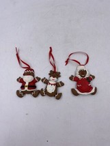 Set of 3 House of Lloyd 1996 Around the World Gingerbread People Santa, Mrs,Deer - £21.83 GBP