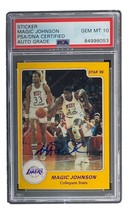 Magic Johnson Signed LA Lakers 1986 Star #2 Trading Card PSA/DNA Gem MT 10 - £234.03 GBP