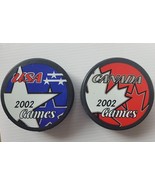 2002 Olympic Winter Games Hockey Pucks -USA and Canada - £26.40 GBP