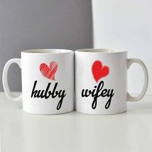 Hubby Wifey - Gift For Valentines Day, Anniversary - Coffee Mugs For Hus... - $23.51