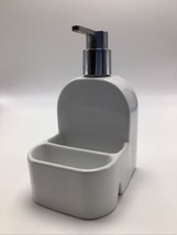Soap Dispenser Ceramic w Sponge Holder Dish White 2 Compartments 22091 Kitchen  - £23.43 GBP