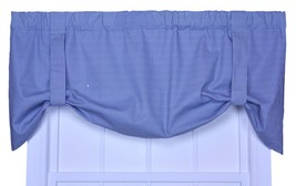 Logan Gingham Check Print Tie-Up Valance Window Curtain, 60x24 Blue - £15.01 GBP
