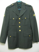 VTG 6th Army WW2 Military Uniform Jacket Eagle Patches 37 R Green Gold M... - $32.62