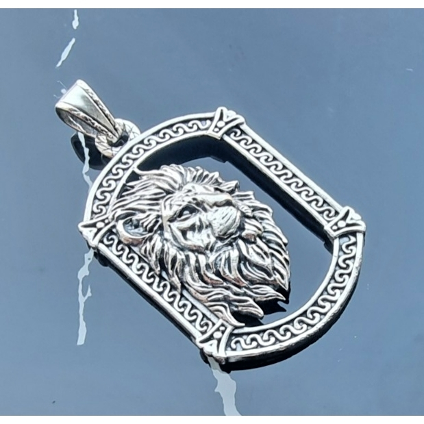 925 STERLING SILVER LION GOTHIC PUNK ROCK PROTECTION PENDANT AT Item image 3