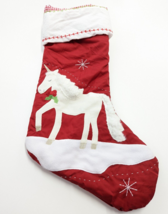 Pottery Barn Kids UNICORN Quilted Christmas Stocking 20" - £43.43 GBP