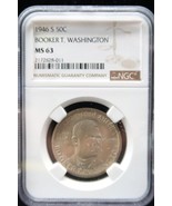 Vtg Coin 1946-S Booker T. Washington Half Dollar NGC MS-63 Silver - $91.28 CAD