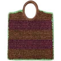 Zara Bnwt 2024. Aubergine Striped Crochet Effect Bag. 3920/061 - £50.41 GBP