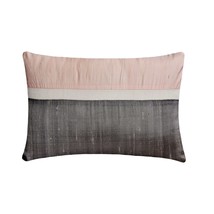 Light Pink Silk Patchwork 12&quot;x16&quot; Lumbar Pillow Cover - Plush Light Pink Silk - £25.47 GBP+