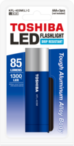 Toshiba Blue LED Flashlight - 85 Lumens / 1300 LUX - KFL-403M(L) - Alumi... - $7.86