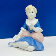 Porcelain figurine vtg England Royal Crown staffordshire student girl sculpture - £38.68 GBP