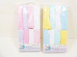 Baby Washcloths Infant Boys Girls Pink or Blue Face Towels Newborn Infants Child - £6.02 GBP
