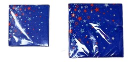 Americana Red White Blue Stars Patriotic Party Disposable Napkins 60 ct ... - £15.29 GBP