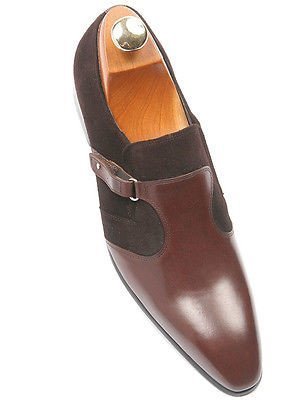 New Handmade Men monk shoes, Men leather and suede mix formal shoes, Mens shoes