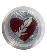 Lucky  &amp; Gift  Colored  Craft  “Red Heart Feather   “40mm Big Coin #CL241 - $4.93
