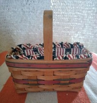 Longaberger 1994 All American USA Red White Blue Basket with Fabricplast... - $29.45