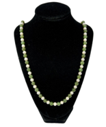 Vintage Pearl and Green Jade Beaded Necklace, 26&quot; - $51.95 CAD