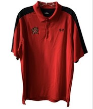 Under Armour Short Sleeve Red Golf Polo Maryland Terrapins Large Collared Shirt  - £8.53 GBP