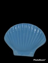 Vintage Blue Ceramic Shell Shaped Soap  Trinket Dish Aquatic Decor - £8.90 GBP