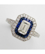 Emerald Cut 2.75Ct Diamond 14k White Gold Finish Halo Engagement Ring Si... - £112.50 GBP