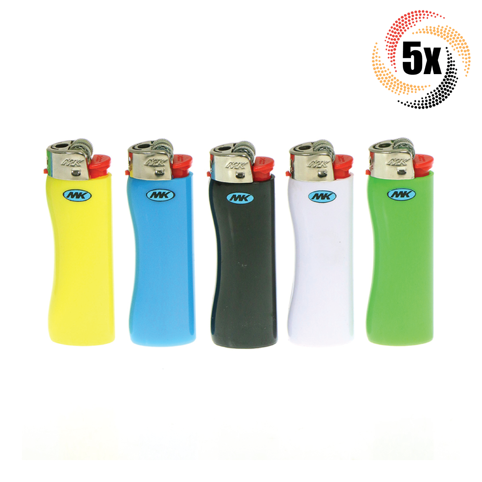 5x Lighters MK Mini Grip Lighters Assorted Colors .85oz - Fast Shipping! - $11.95