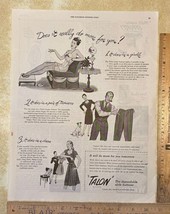 Vintage Print Ad Talon Slide Fastener Girdle Trousers Dress Wartime Mead... - $12.73