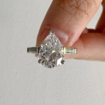Lab Grown 1.05 CT&#39;s PEAR Cut G VVS1 CVD Diamond Ring Solitaire 14k White... - $825.00