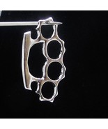 Sterling silver Pendant small Knuckle Duster street fighter high polishe... - $40.85 CAD