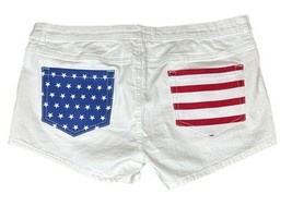 Lascana Venus White Denim American Flag Pockets Patriotic Jean Shorts Si... - $29.69