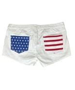 Lascana Venus White Denim American Flag Pockets Patriotic Jean Shorts Si... - $29.69