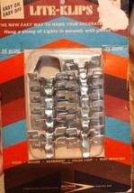 Vintage Pkg Of 15 LITE-KLIPS Christmas Light Hanging Metal Clips - Easy on/off - £19.24 GBP