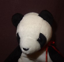 Panda Bear Fortune  1998 Ty Beanie Babies Plush Stuffed Animal 6&quot; Blue - £7.95 GBP
