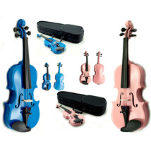 *GREAT GIFT* Children&#39;s 1/32-1/10 Size Violin w Rosin, Cute Violin Case and Bow - £55.35 GBP