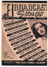 Broadcast Songs Magazine WW2 June 1943 Dorothy Lamour Cover Photo - £7.56 GBP