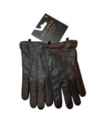 Stewart of Scotland Brown Leather Warm Dress Gloves Men&#39;s Medium New Gif... - $27.94