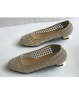 Valley Lane Kitten Heel Goldtone and Silvertone Woven Shoes Pumps Size 11W - £19.65 GBP