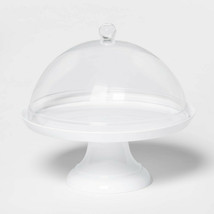10.8&quot; Melamine Cake Stand with Cover White - £39.16 GBP