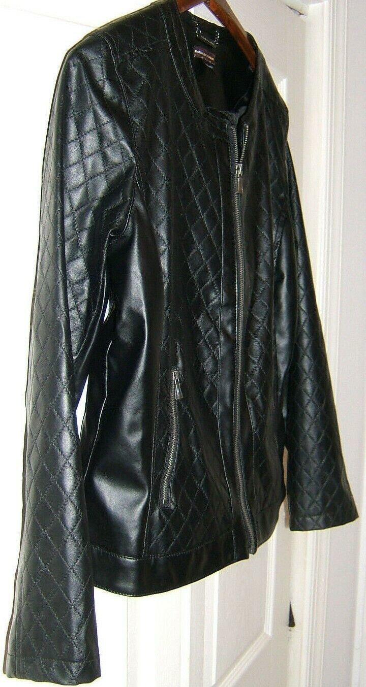 Primary image for DANA BUCHMAN Size M Womens Black Pleather Zipper Jacket (NWOT)