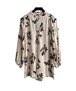 White Closet Romper Womens 8 Ivory Black Floral Linen Blend Button Front... - €42,19 EUR