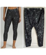 Lululemon Wunder Under High Rise Logo Black Iridescent Foil Leggings Siz... - €34,28 EUR