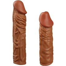 2 Pcs Reusable Penis Sleeve Extender Ultra-Soft Extension Sex Toy Cock Enlarger  - £29.08 GBP