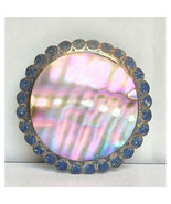 TAXCO 925 STERLING SILVER &amp; ABALONE SHELL ROUNDEL BROOCH/PENDANT SKY - €38,80 EUR