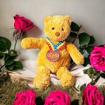 Gund Wish Bear Courage Plush Stuffed Animal Brown 2003 Teddy Bear Medal Soft 12" - $8.09