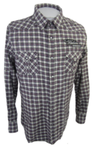 Blac Label Men flannel shirt WESTERN p2p 23 XL slim pearl snap plaid tab sleeve - £14.86 GBP