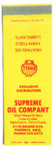 Supreme Oil Company - Phoenix, Arizona 20 Strike Matchbook Cover Shell Farm Fuel - £1.57 GBP