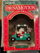 Noma Ornamotion Rotating Ornament FORE! Golf Cart w/Santa &amp; Reindeer *NE... - $13.99