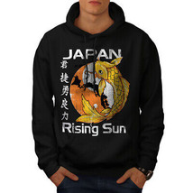 Wellcoda Rising Sun Japan Koi Mens Hoodie, Carp Casual Hooded Sweatshirt - £25.27 GBP+
