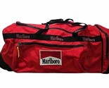 Marlboro Unlimited Large Rolling Duffle Bag Red Black On Wheels Vtg - £27.77 GBP