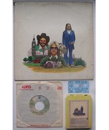 AMERICA 4 PC LOT 8 TRACK + GREATEST HITS LP 1970&#39;S + 45RPM + 2008 TICKET... - $936.96 MXN