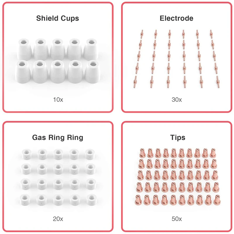 House Home 110 Pcs Plasma Cutting Consumables Fit Cut 40 50 With Plasma Cutter T - £65.75 GBP