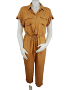Mustard Seed Jumpsuit Womens M Cropped Romper Striped Drawstring Short S... - $28.85 CAD